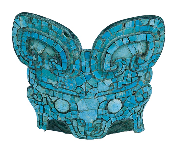 Animal-Mask Bridle Ornament with Turquoise Inlays