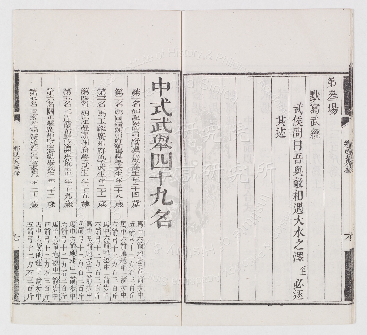 恩科廣東武鄉試錄