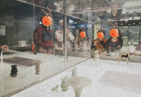 箱子1-02-2 本館黃館長向本館志工解釋商代青銅器鑄造工藝