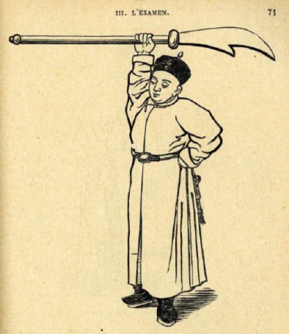 第二場考試「舞刀」示意圖，出自Étienne Zi, Pratique des examens militaires en Chine, 1896. ○cUniversity of Oregon
