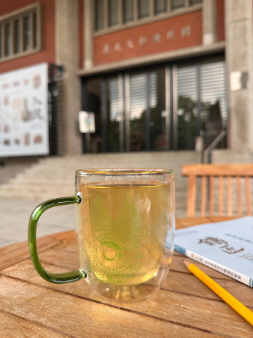 貓頭鷹紋飾雙層玻璃杯