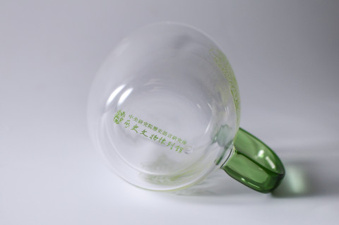 貓頭鷹紋飾雙層玻璃杯