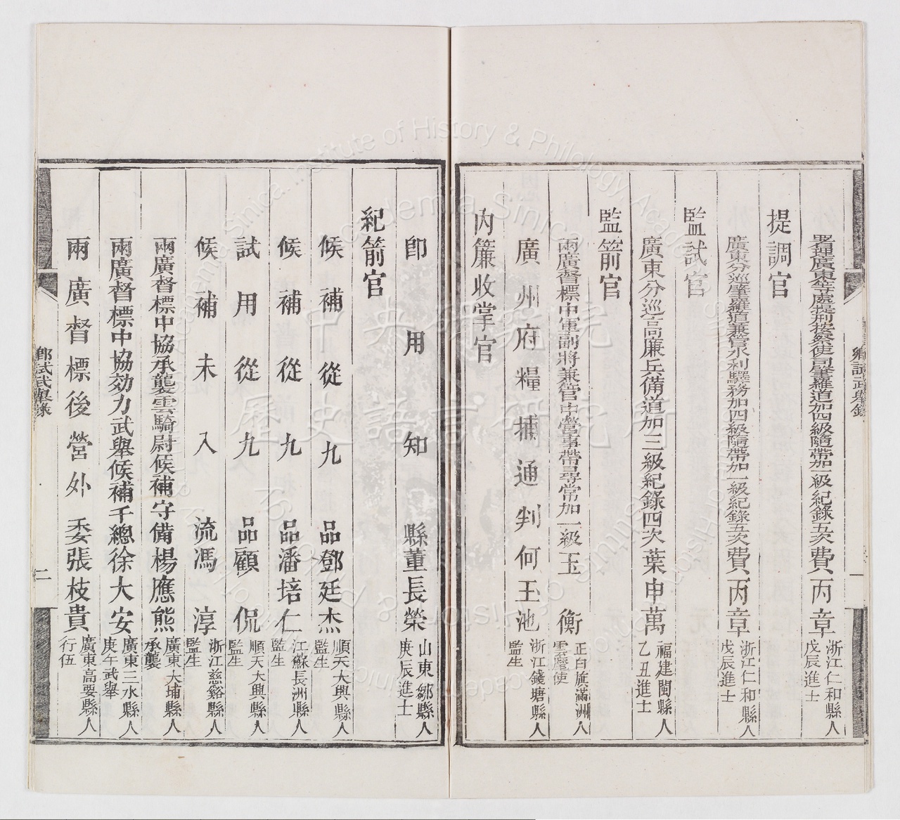 Record of the Guangdong Military Provincial Examination by Grace