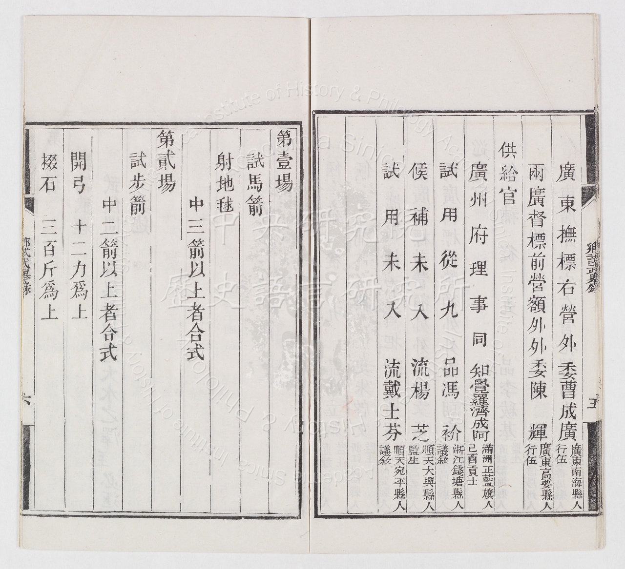 Record of the Guangdong Military Provincial Examination by Grace