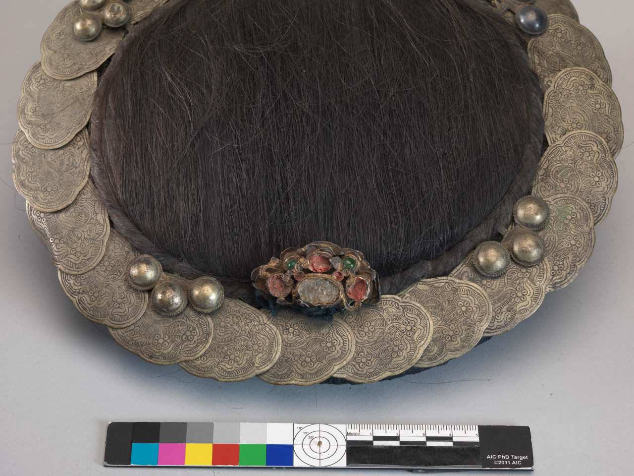 Blue Women&rsquo;s Hat with Silver Adornments