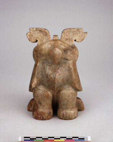 Small Marble Sculpture of a Standing Owl