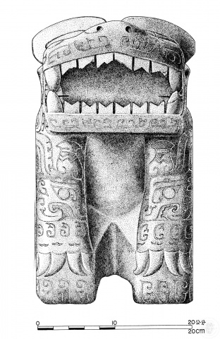 Marble Sculpture of a Kneeling Anthropomorphic Figure with a Tiger Head