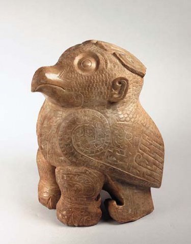 Marble Sculpture of a Standing Owl