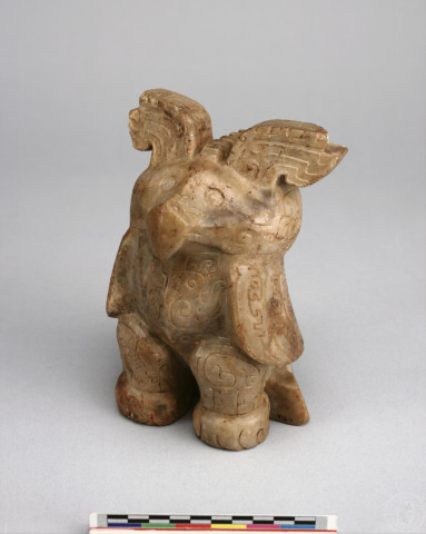 Small Marble Sculpture of a Standing Owl