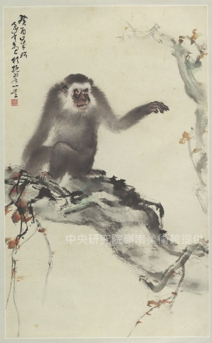 Monkey on the Tree in Autumn