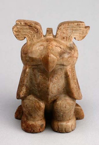 Small Marble Sculpture of a Standing Owl