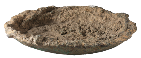 Solidified Copper from the Bottom of a Melting Furnace