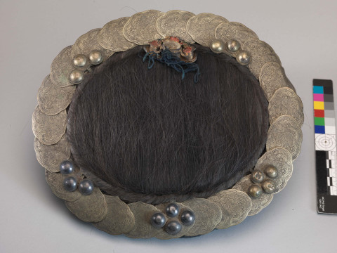 Blue Women&rsquo;s Hat with Silver Adornments