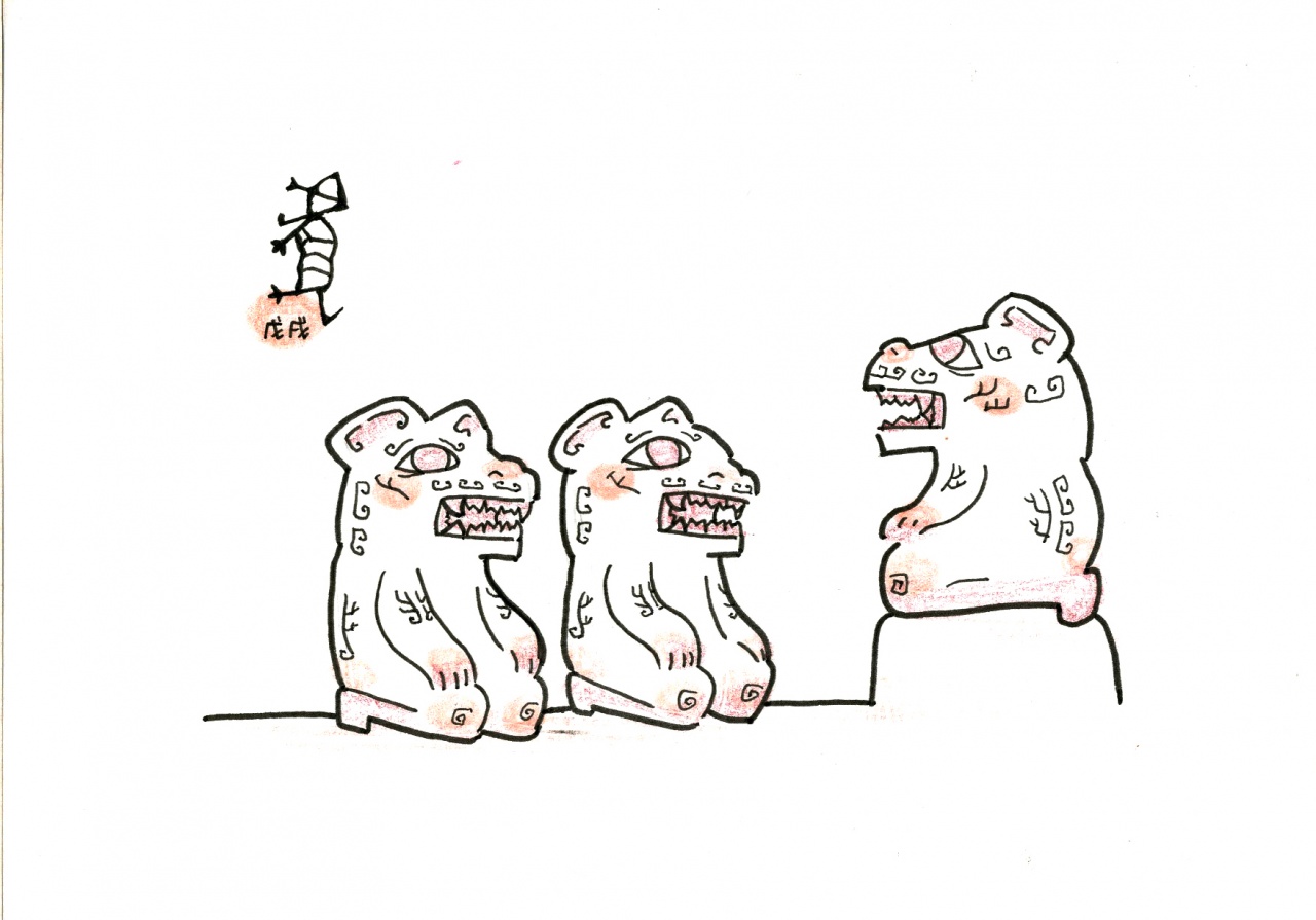 2號作品：1001號墓石虎首人身跪姿立雕