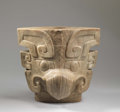 Approaching National Treasures: Marble Pole Ornaments with Two Owl Heads on Opposing Sides