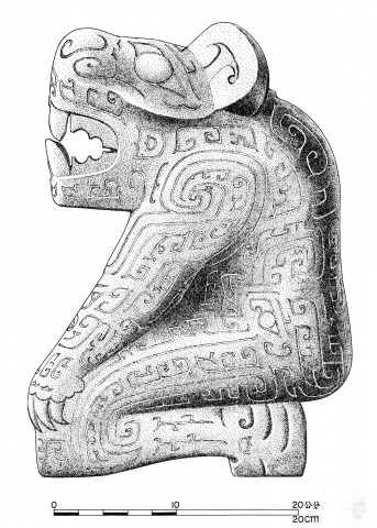 Approaching National Treasures: Marble Sculpture of a Kneeling Anthropomorphic Figure with a Tiger Head