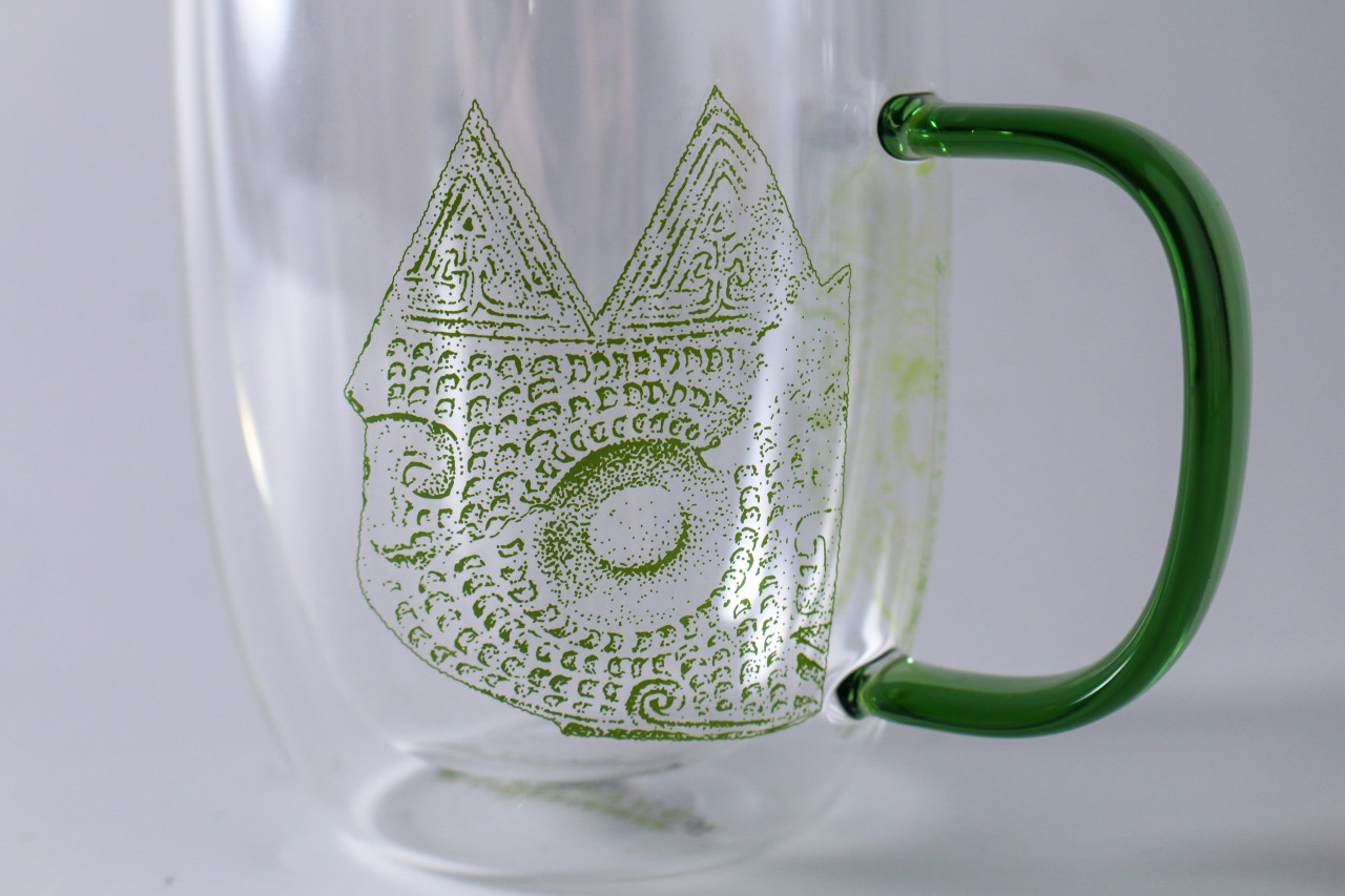 Owl Pattern Double Wall Glass