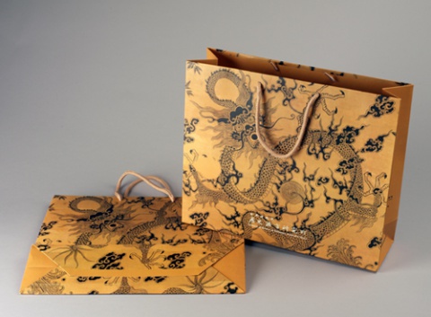 “Sketch of a Wrapper with Dragon Design in Ink in Grand Secretariat” Paperbag