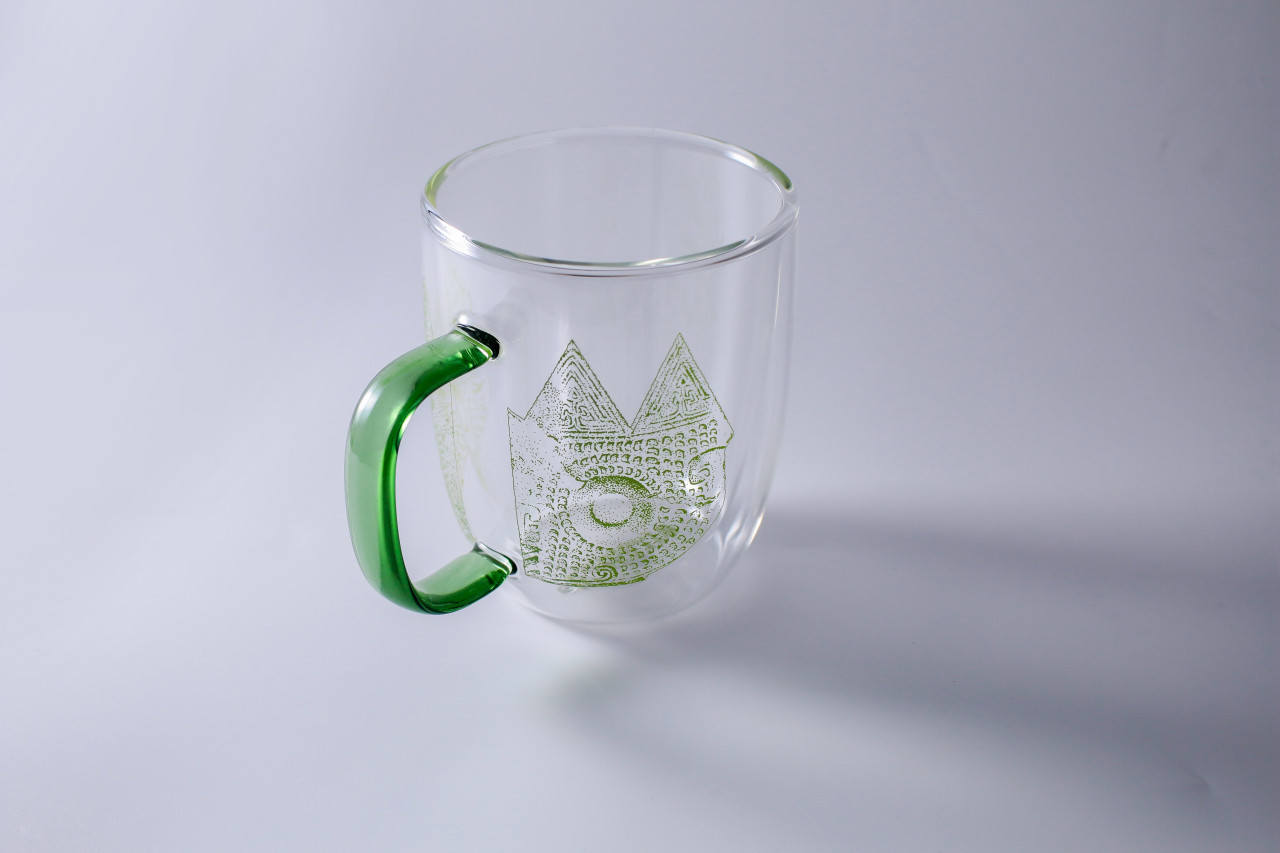 クロウ紋二層耐熱ガラスカップ