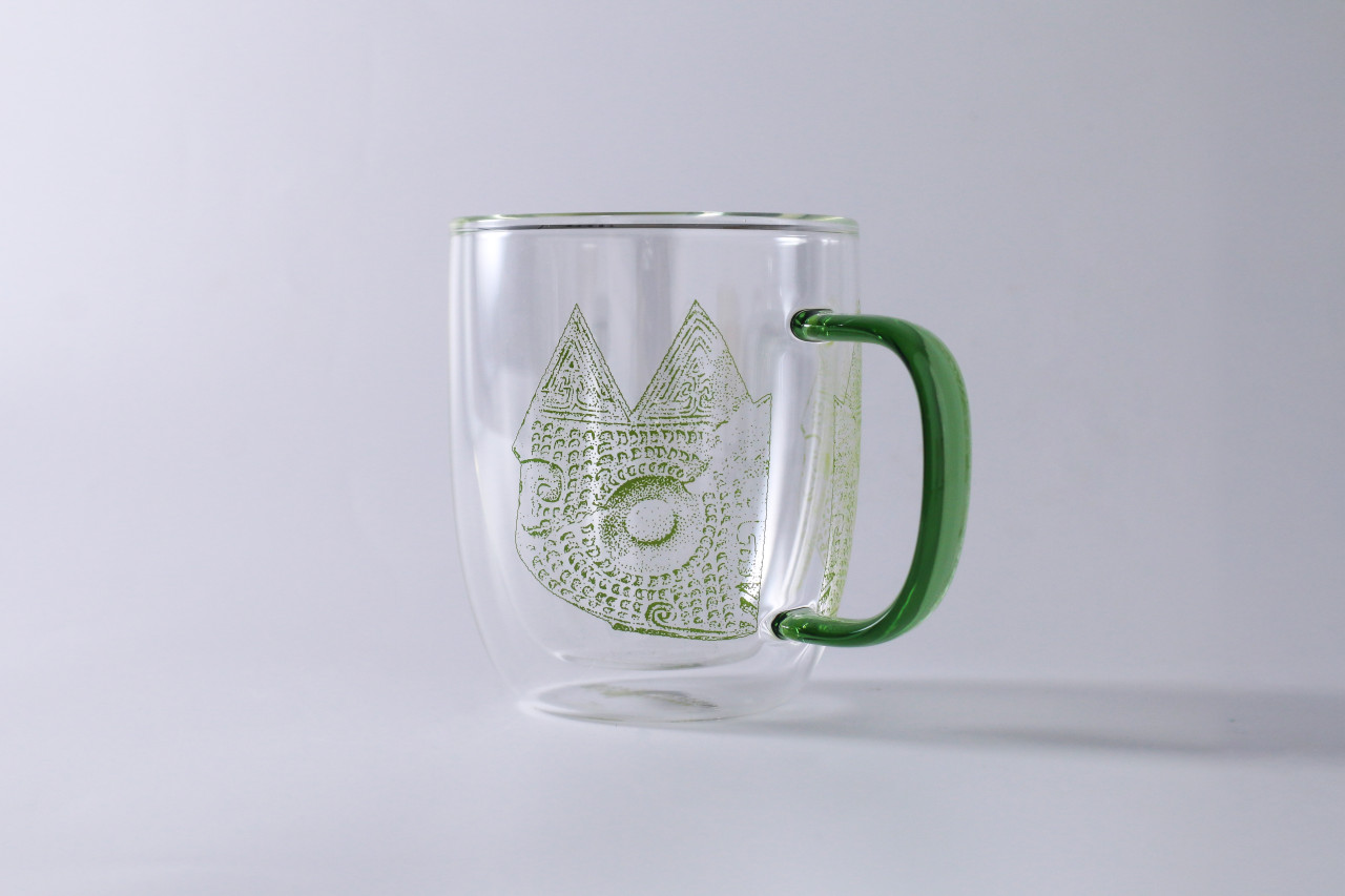 クロウ紋二層耐熱ガラスカップ