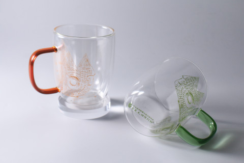 クロウ紋二層耐熱ガラスカップ